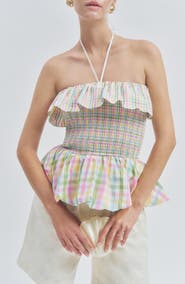 MAUDE CLUB Goldie Halter Top