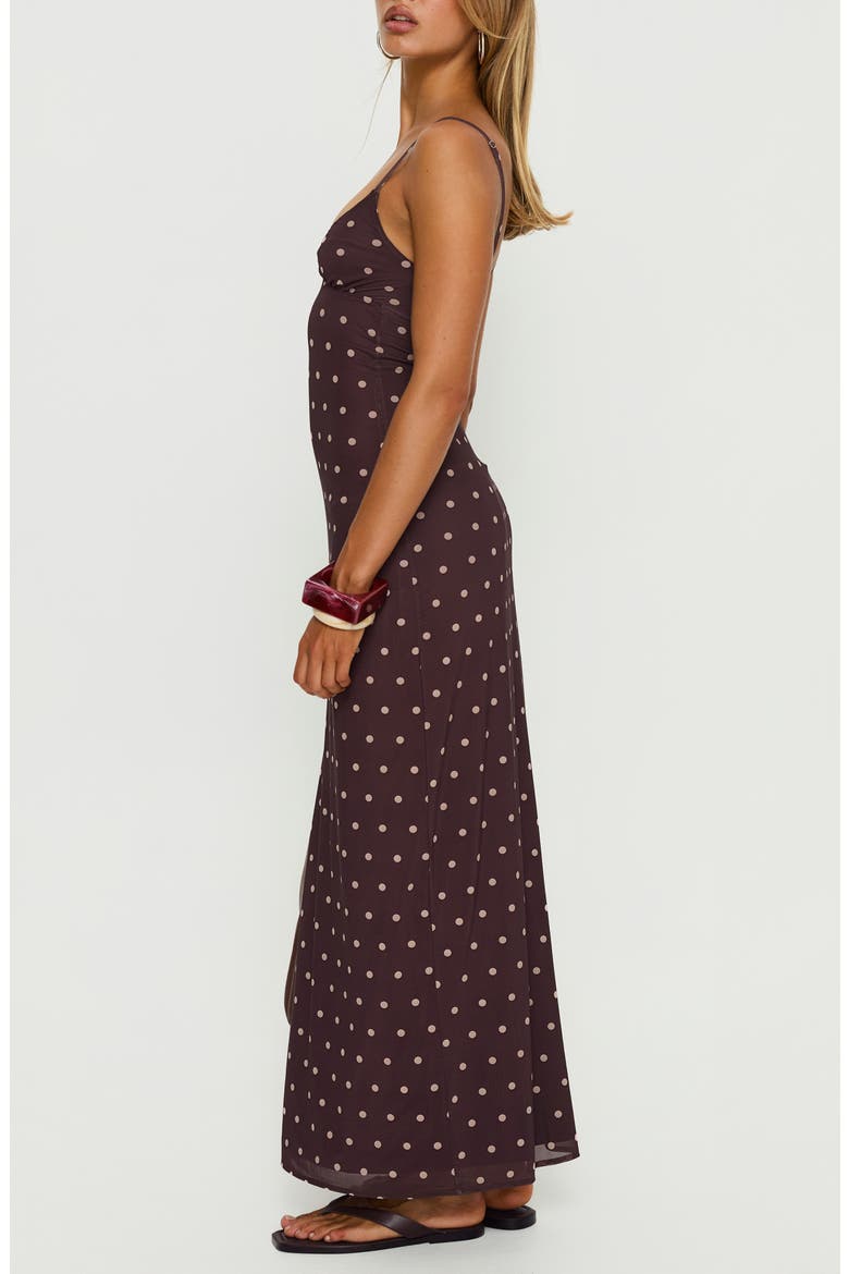 Dot Sleeveless Mesh Maxi Dress, Alternate, color, PLUM / PINK POLKA DOT