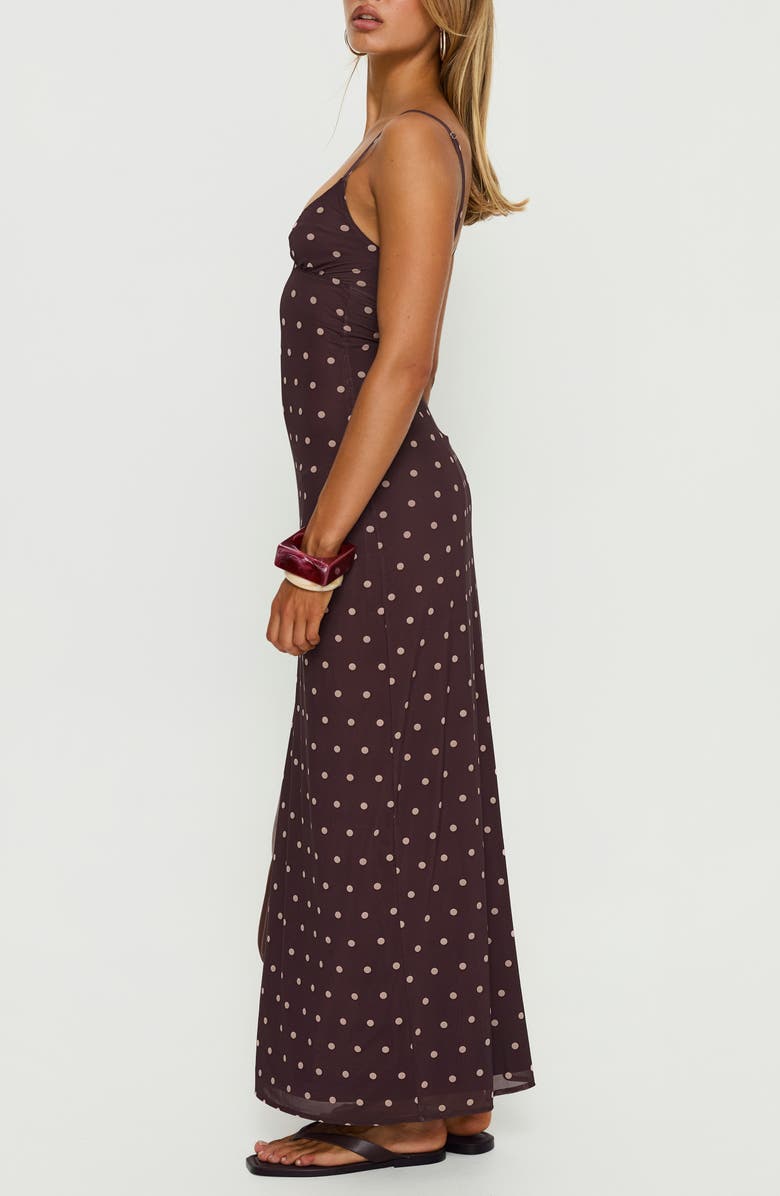 Princess Polly Dot Sleeveless Mesh Maxi Dress, Alternate, color, Plum / Pink Polka Dot