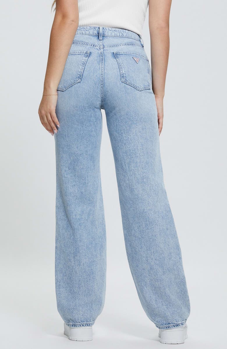 GUESS '90s Distressed High Waist Nonstretch Jeans, Alternate, color,