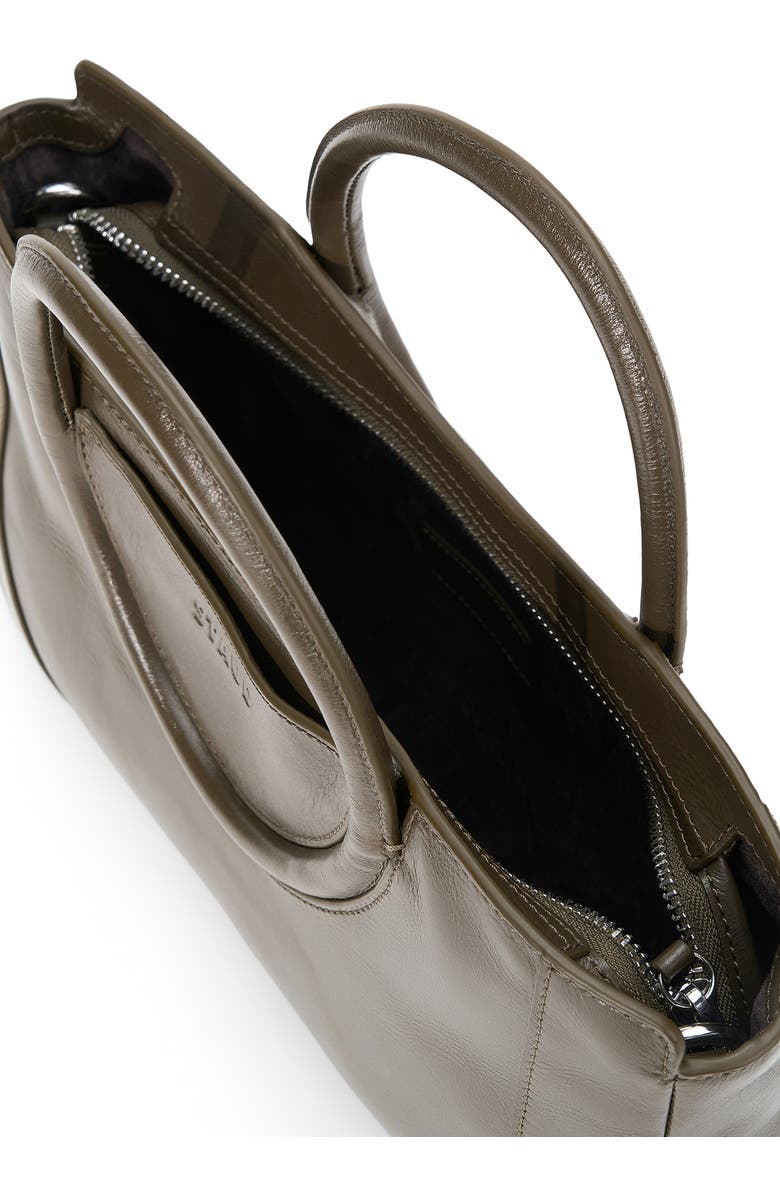 STAUD Mini Maude Leather Satchel, Alternate, color, Truffle