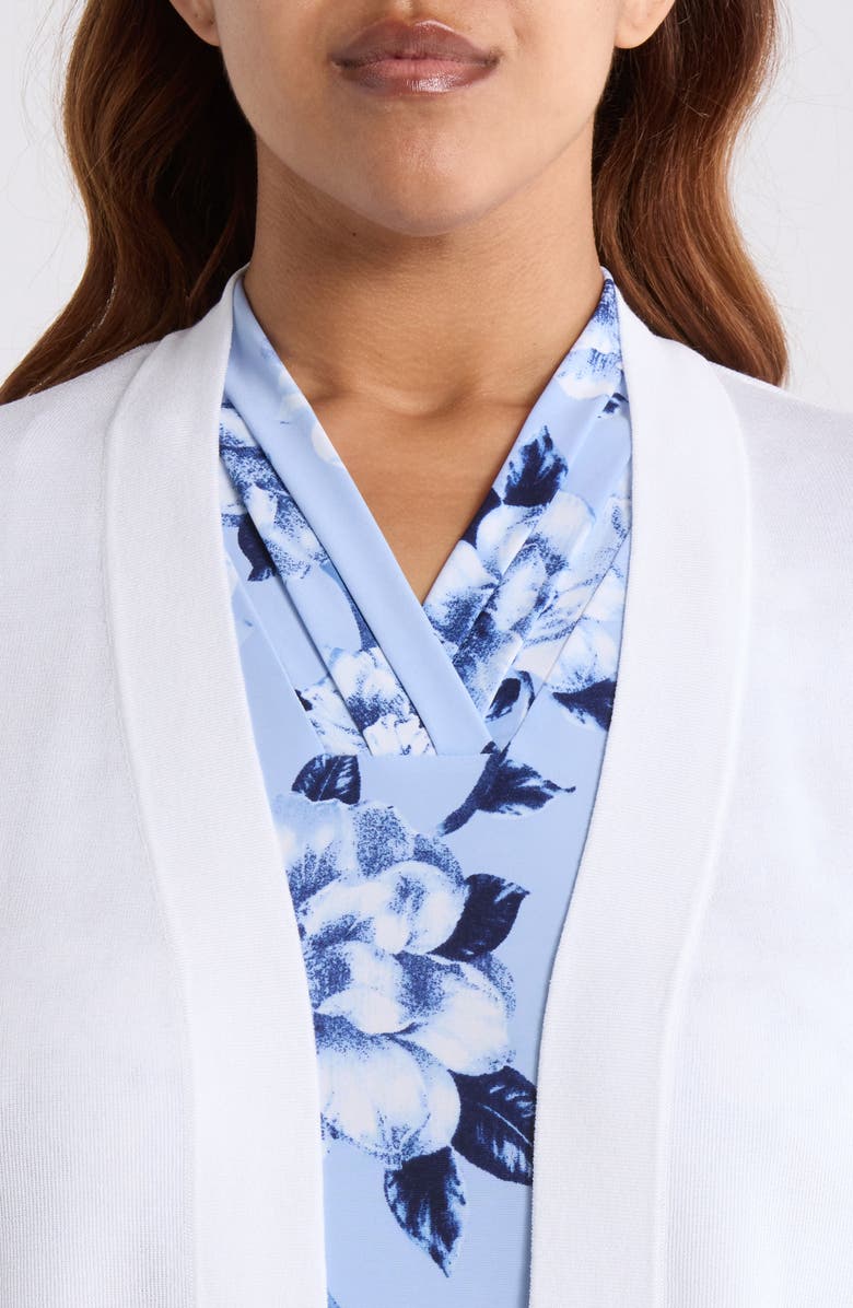 Anne Klein Malibu Open Front Cardigan, Alternate, color, Crisp White