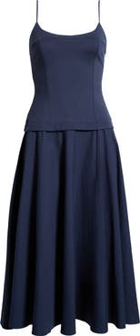 ASTR the Label Cierra Mixed Media Fit & Flare Midi Dress