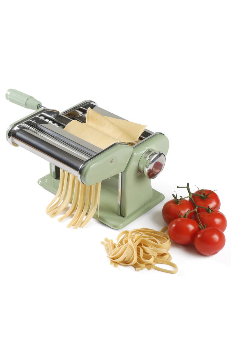 Pasta La Vista Manual Pasta Maker Machine with Rollers & Cutters, Alternate, color, Green