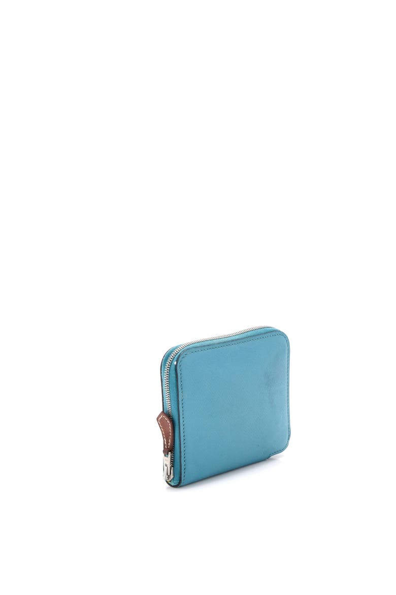Azap Zip Around Wallet Silk'in Epsom Compact, Alternate, color, Bleu Paon