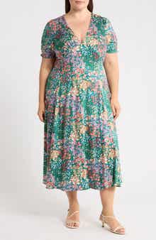 Floral V-Neck Midi Dress