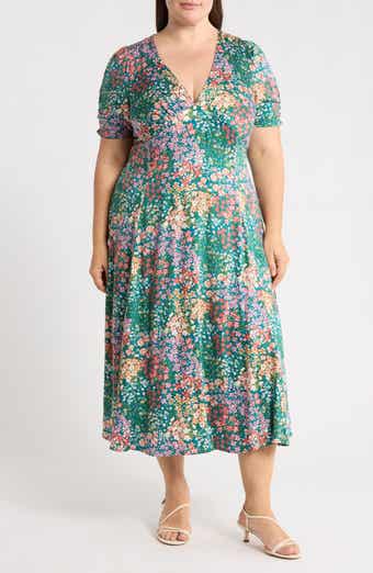 Floral V-Neck Midi Dress