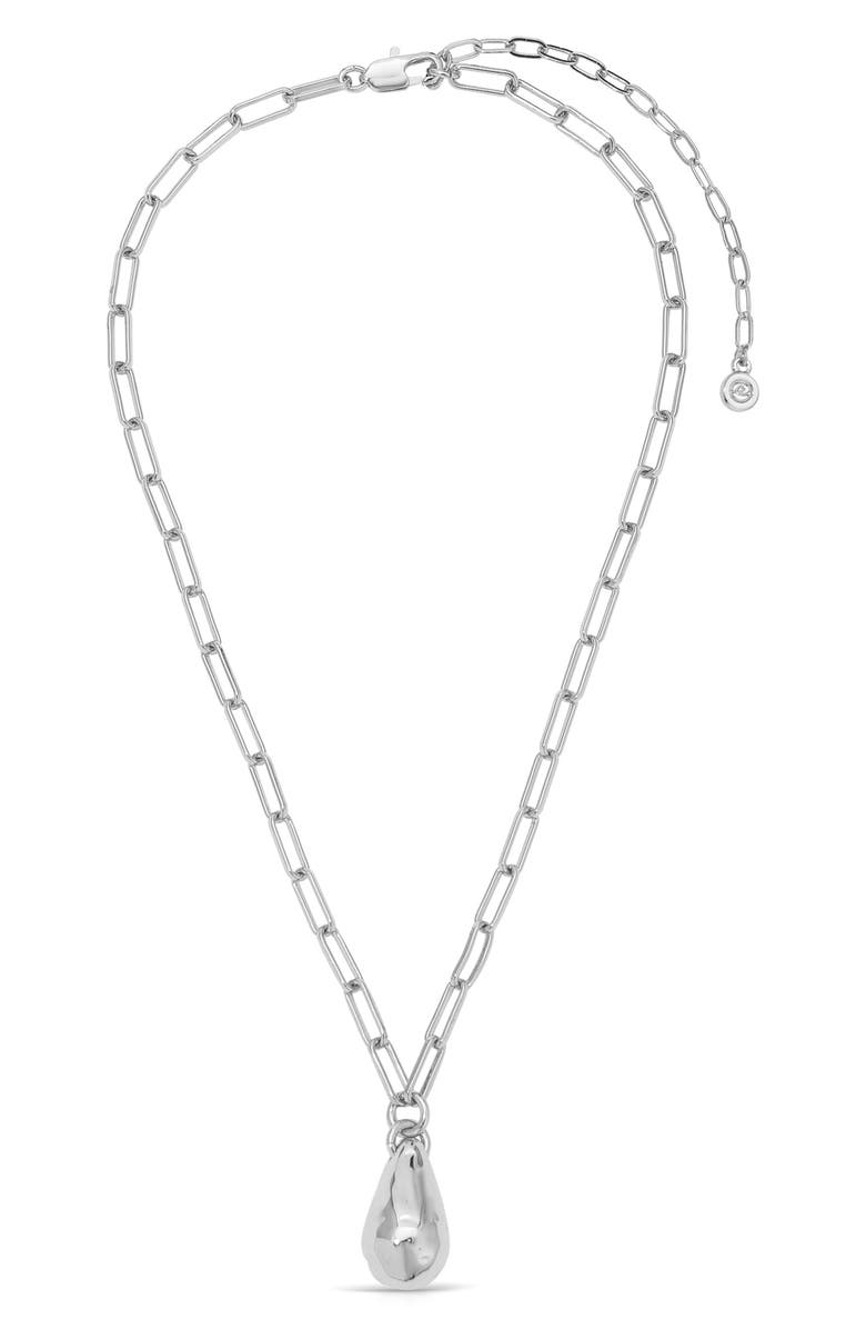 Ettika Open Drift Pendant Necklace, Main, color, Silver