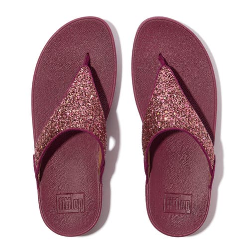 Fitflop Lulu Multi Tonal Glitter Toe Post Sandals In Burgundy