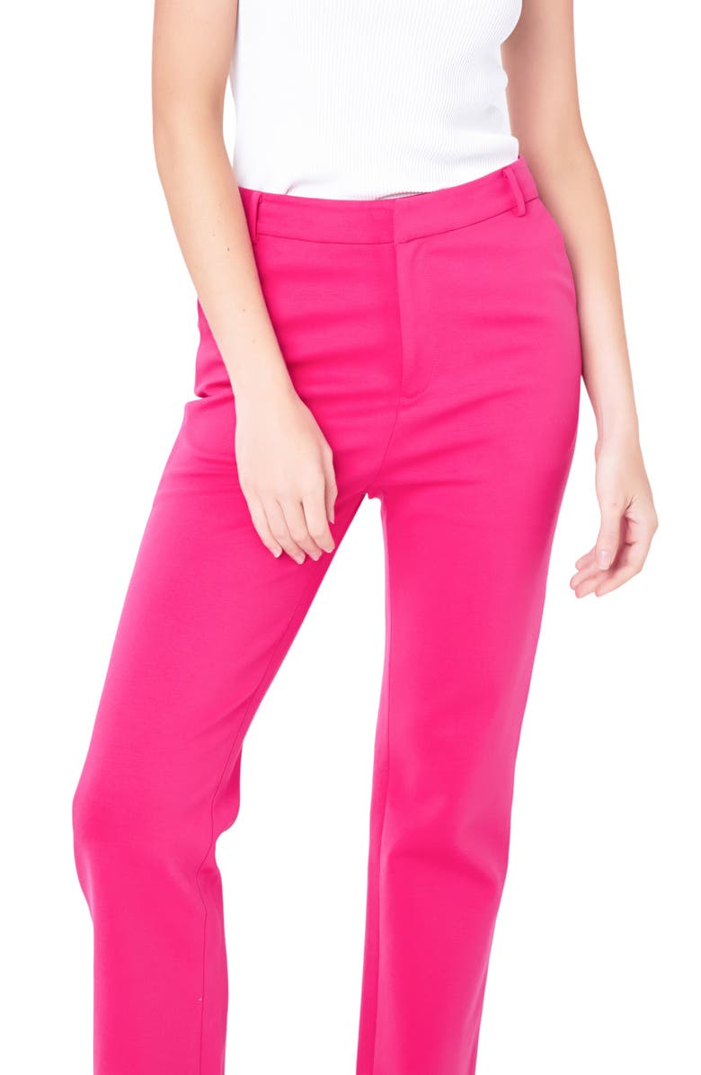 English Factory High Waist Straight Leg Pants, Alternate, color, Fuchsia