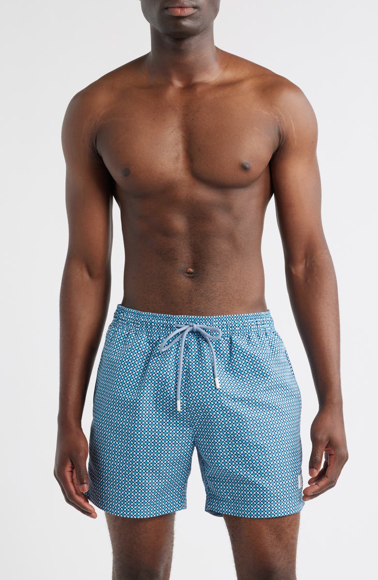 BOSS Vibe Swim Trunks, Main, color, Open Blue