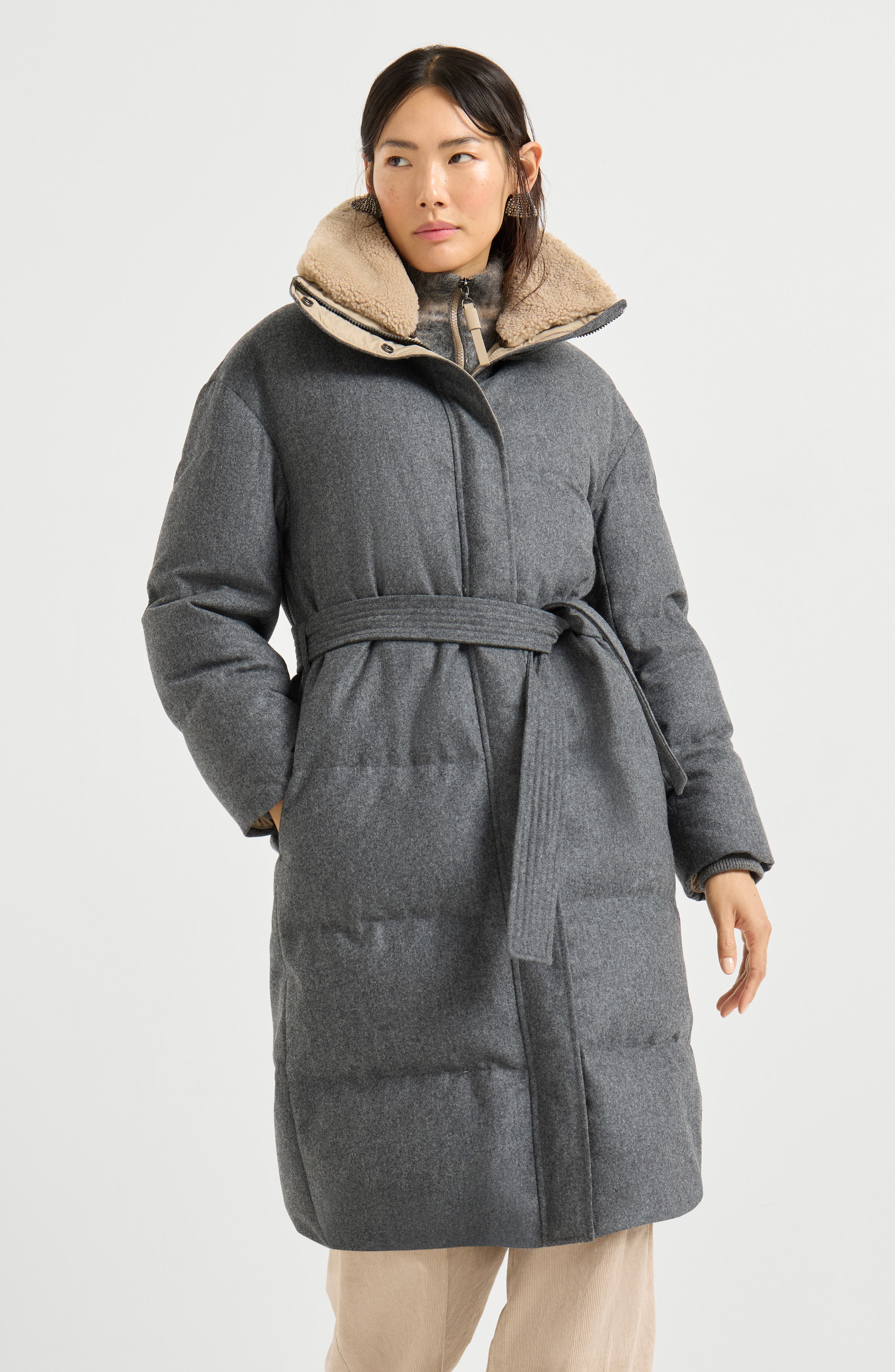 Virgin wool flannel down coat - image 2