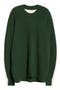 Drawing Contrast Stripe Oversize Wool Sweater