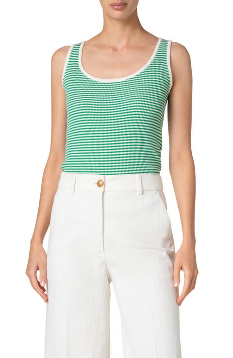 Sailor Stripe Virgin Wool Rib Sweater Tank