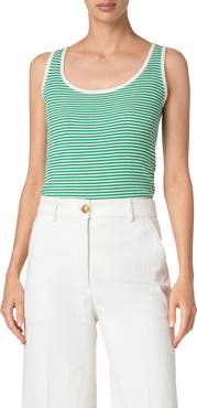 Akris punto Sailor Stripe Virgin Wool Rib Sweater Tank