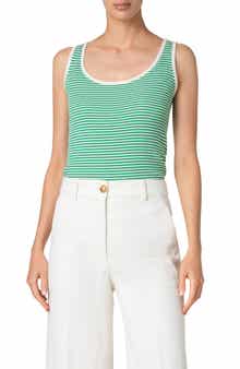 Akris punto Sailor Stripe Virgin Wool Rib Sweater Tank