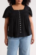 BOHO ME Crochet Inset Square Neck Top