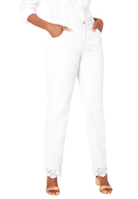 Lace Trim Classic Denim Jean (Plus)