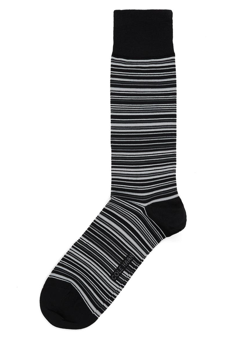 Multistripe Crew Socks, Main, color, BLACK/GREY