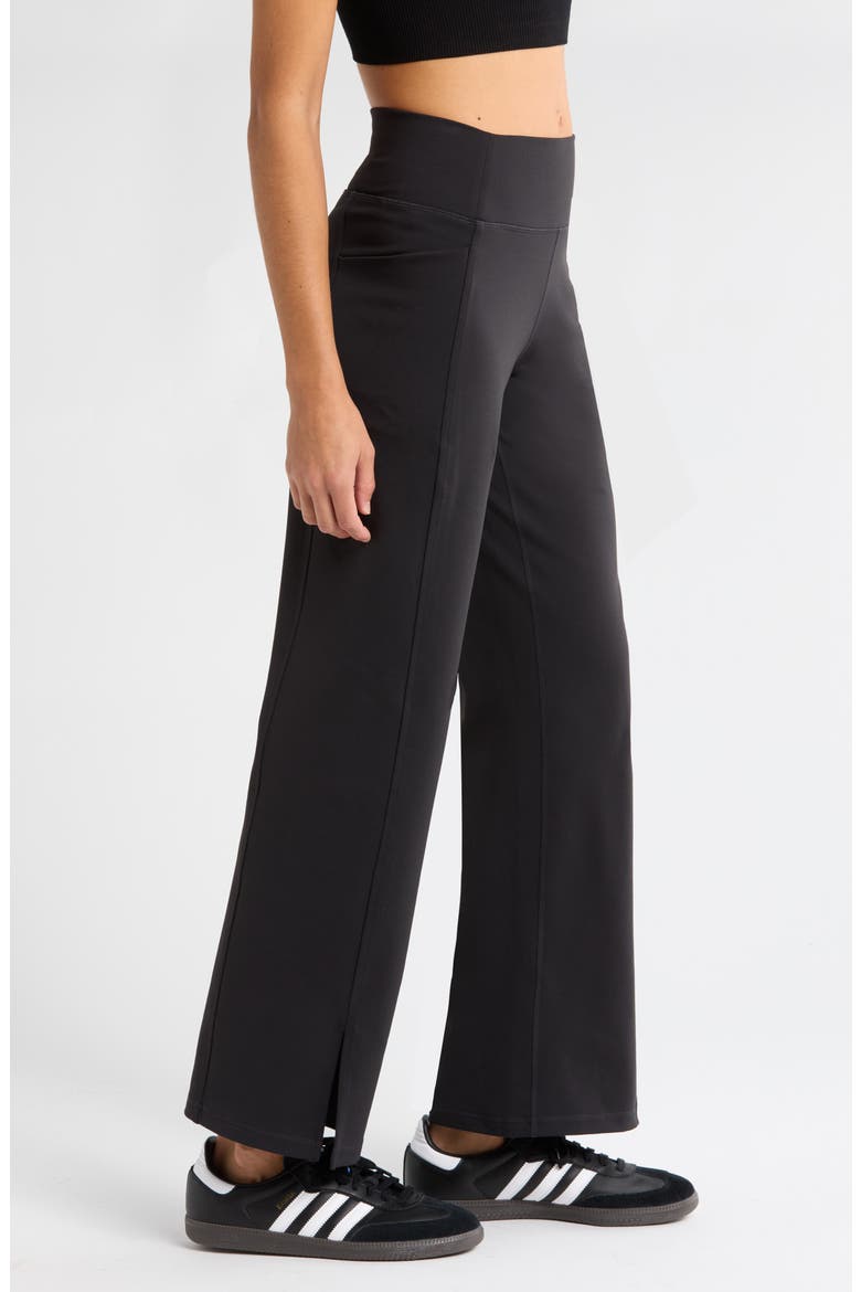 Zelfit High Waist Wide Leg Pocket Pants, Alternate, color, BLACK