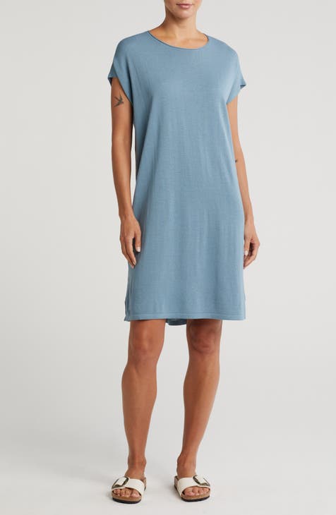 Crewneck Wool Shift Dress