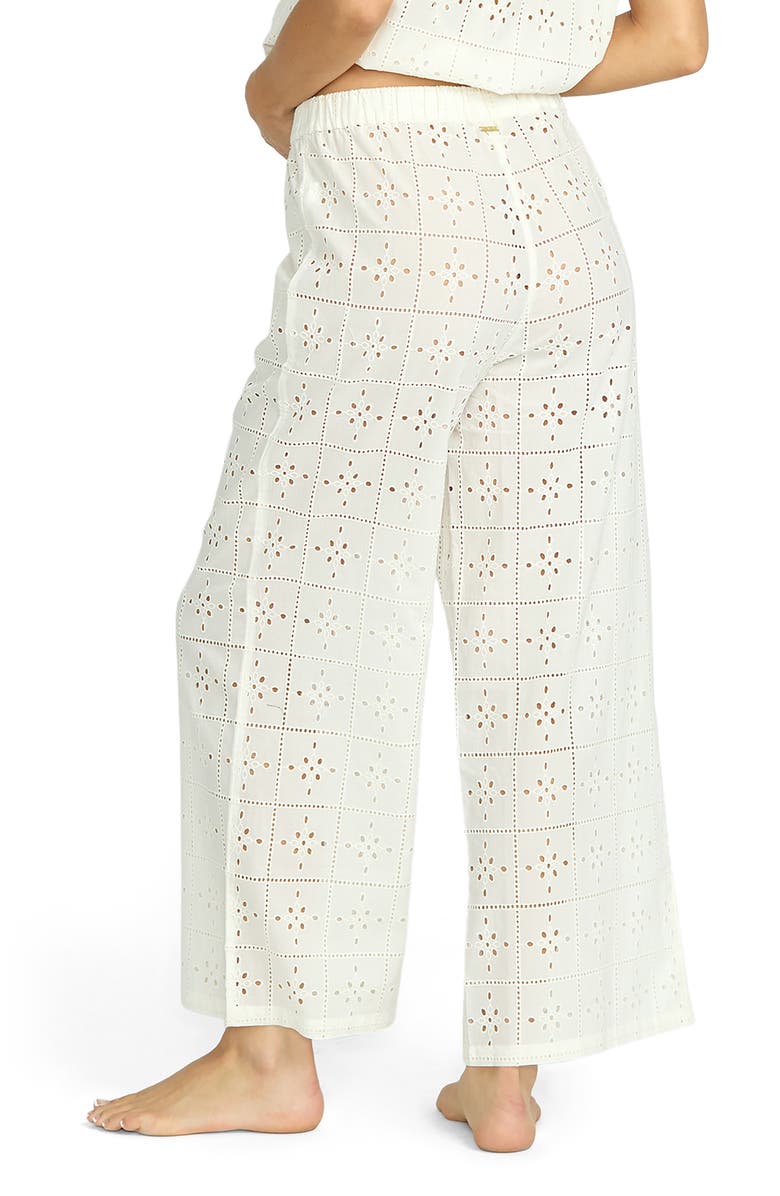 Billabong Cotton Eyelet Cover-Up Pants, Alternate, color, Salt Crystal