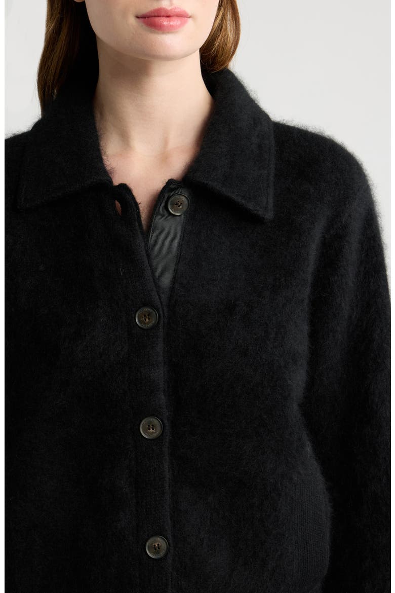 Brushed Cashmere Cardigan, Alternate, color, BLACK