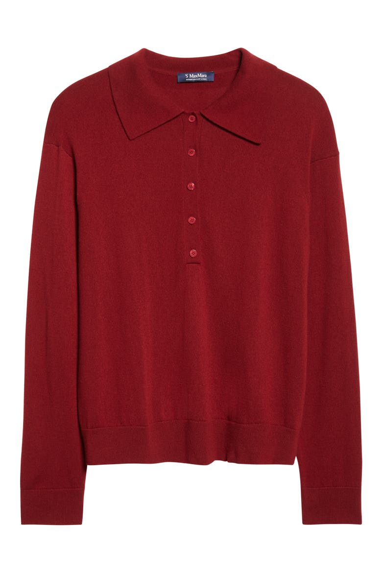 Frisia Wool Polo Sweater, Alternate, color, RASPBERRY