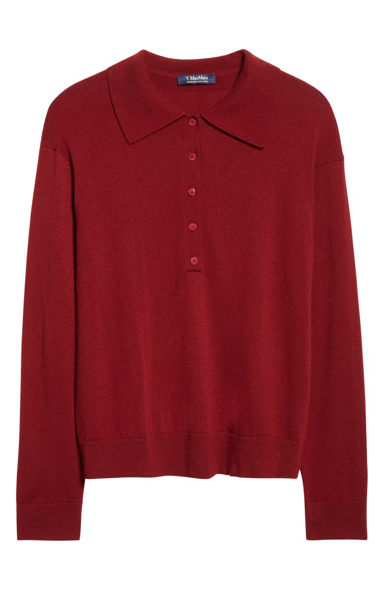 Max Mara Frisia Wool Polo Sweater, Alternate, color, Raspberry