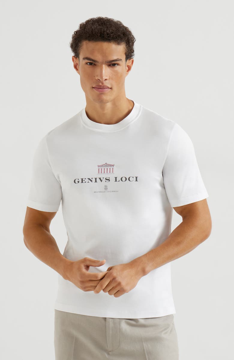Brunello Cucinelli T-shirt with print, Alternate, color, White