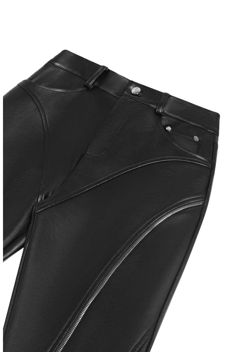 Leather Biker Trousers with Zip, Alternate, color, Black