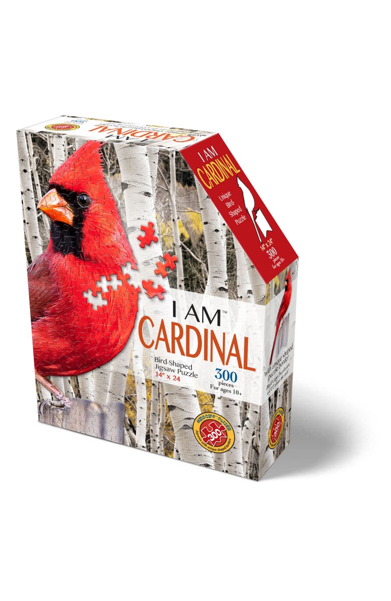 Madd Capp I Am Cardinal 300 Piece Bird Shaped Jigsaw Puzzle, Main, color, Multicolored