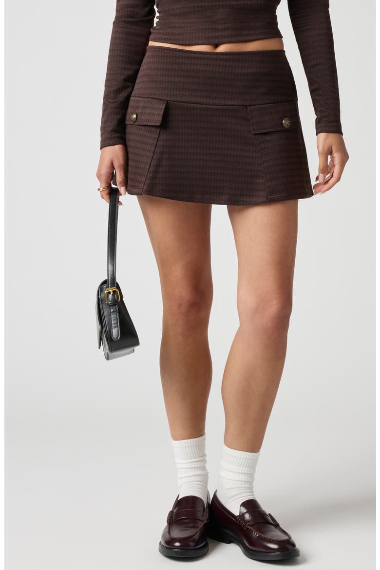 Houndstooth Miniskort, Main, color, BRN HOUNDSTOOTH