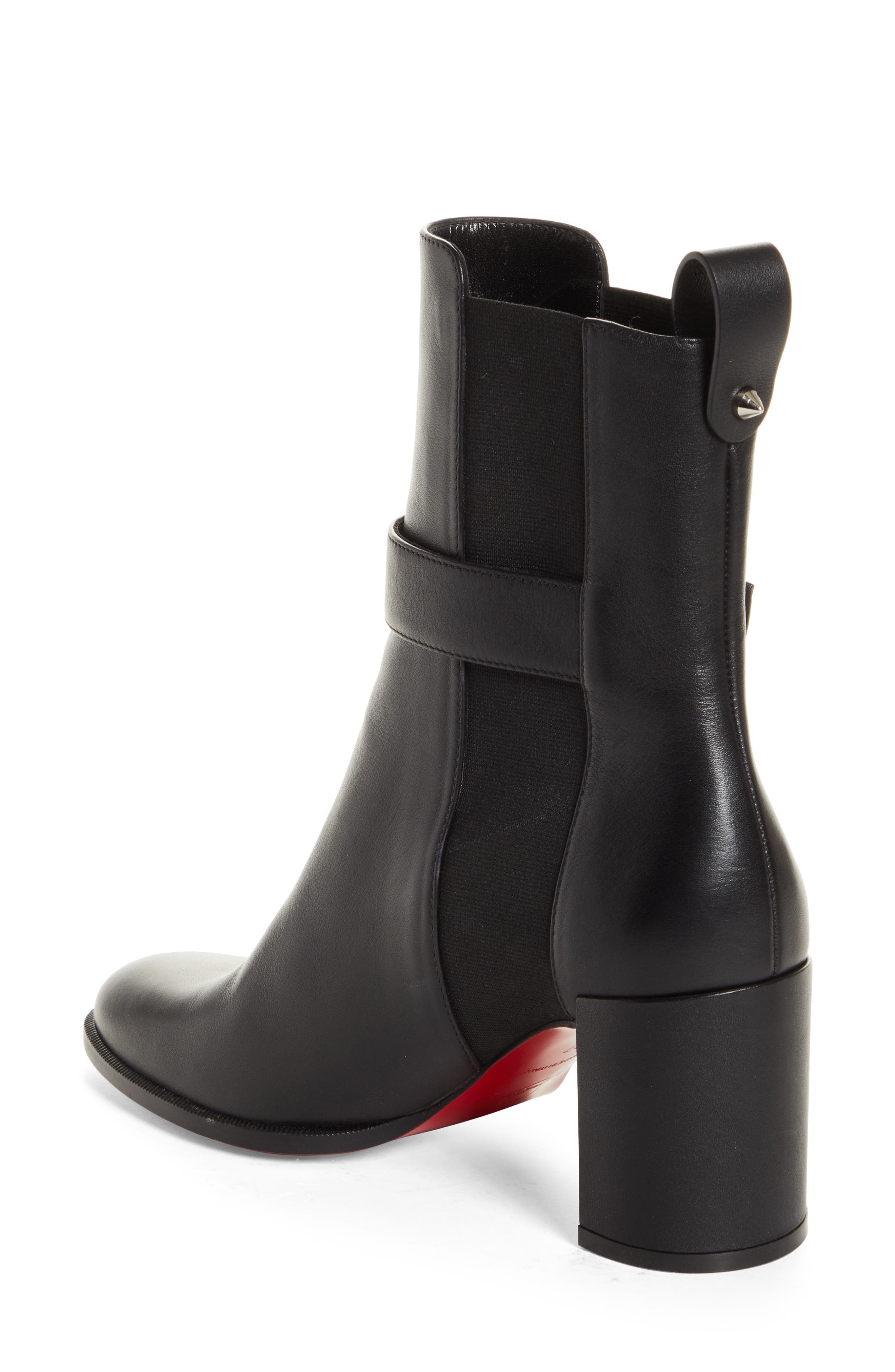 Christian Louboutin CL Monogram Chelsea Bootie, Alternate, color, Black