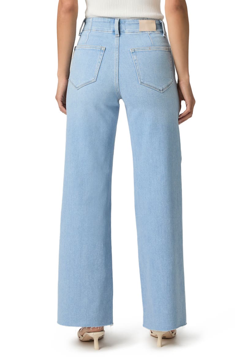 Anessa Raw Hem Welt Pocket High Waist Wide Leg Jeans, Alternate, color, UPSTREAM