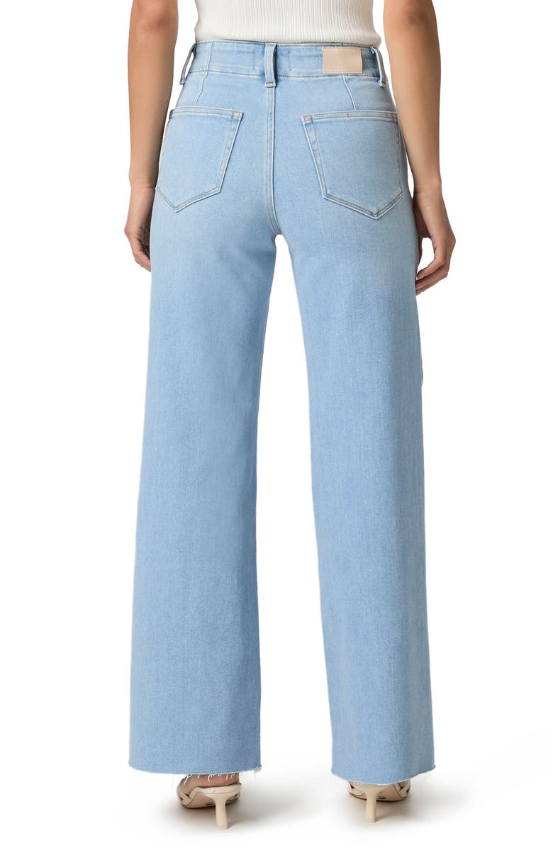 PAIGE Anessa Raw Hem Welt Pocket High Waist Wide Leg Jeans, Alternate, color, 