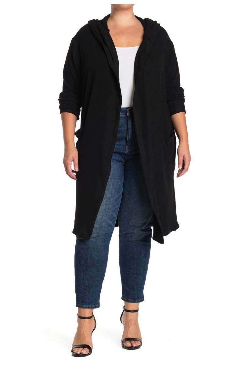Sweet Romeo Long Hooded Duster Cardigan, Main, color,