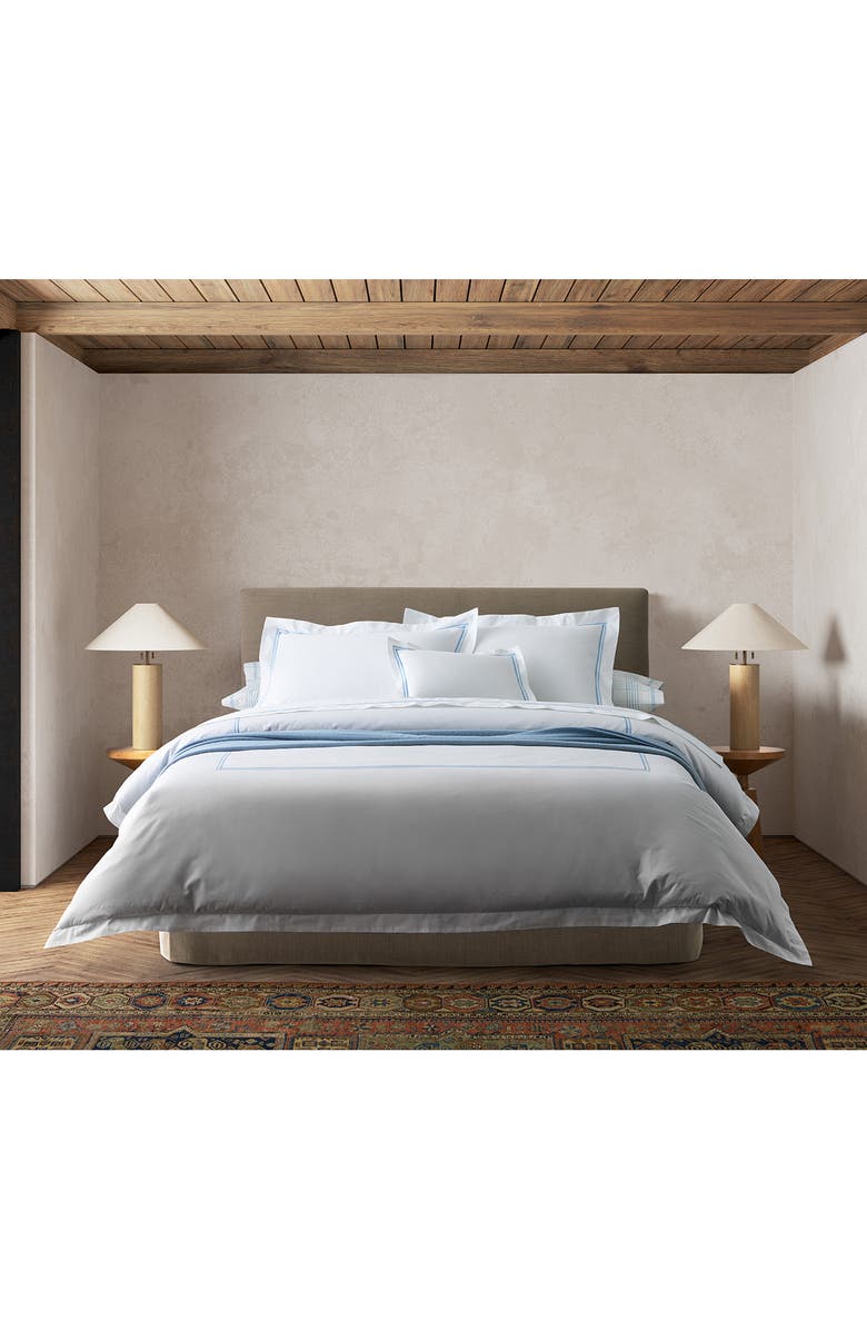 Matouk Essex Duvet Cover, Alternate, color, Charcoal