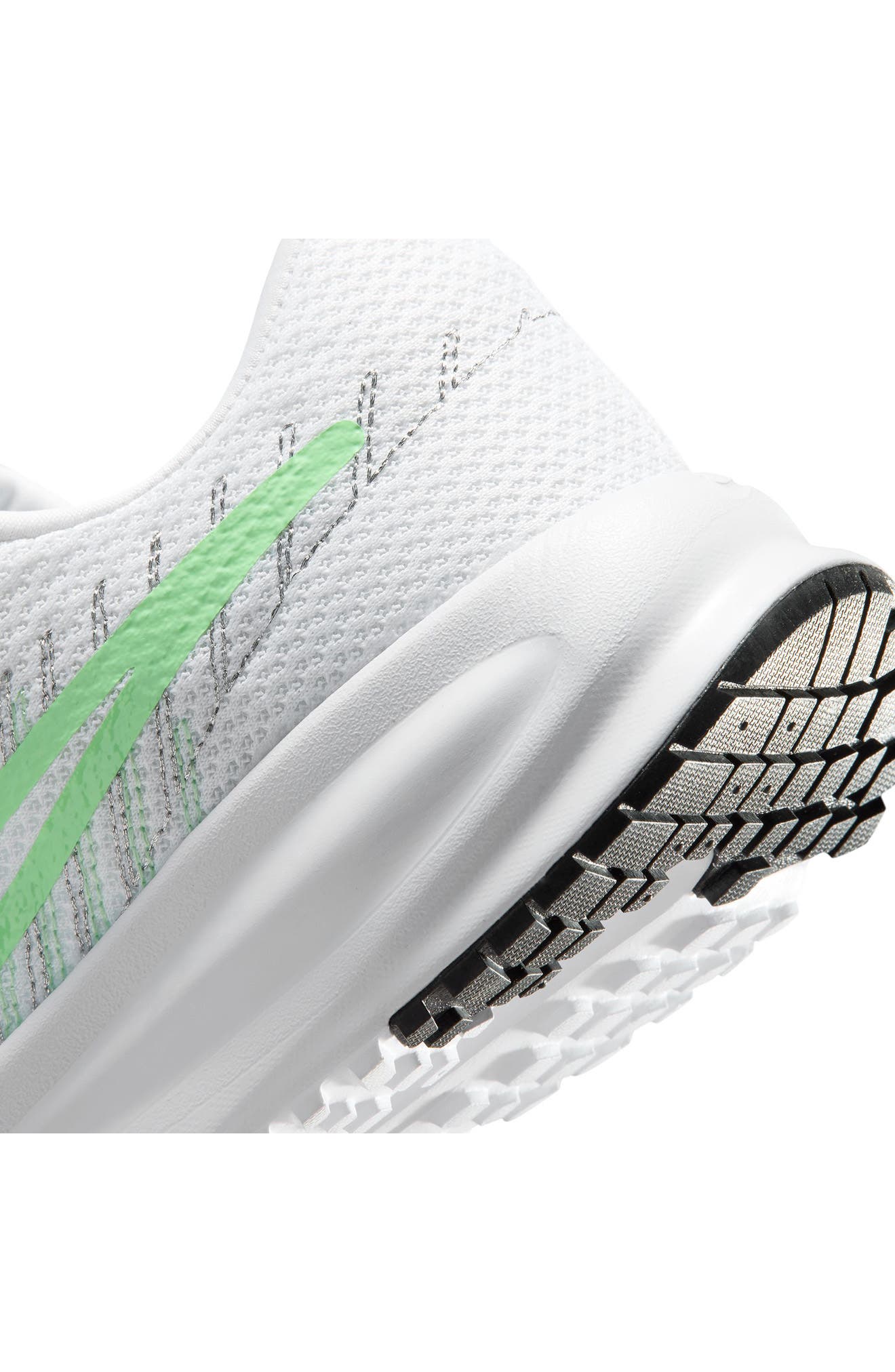 Run Defy Running Shoe, Alternate, color, WHITE/ GREEN/ BLACK