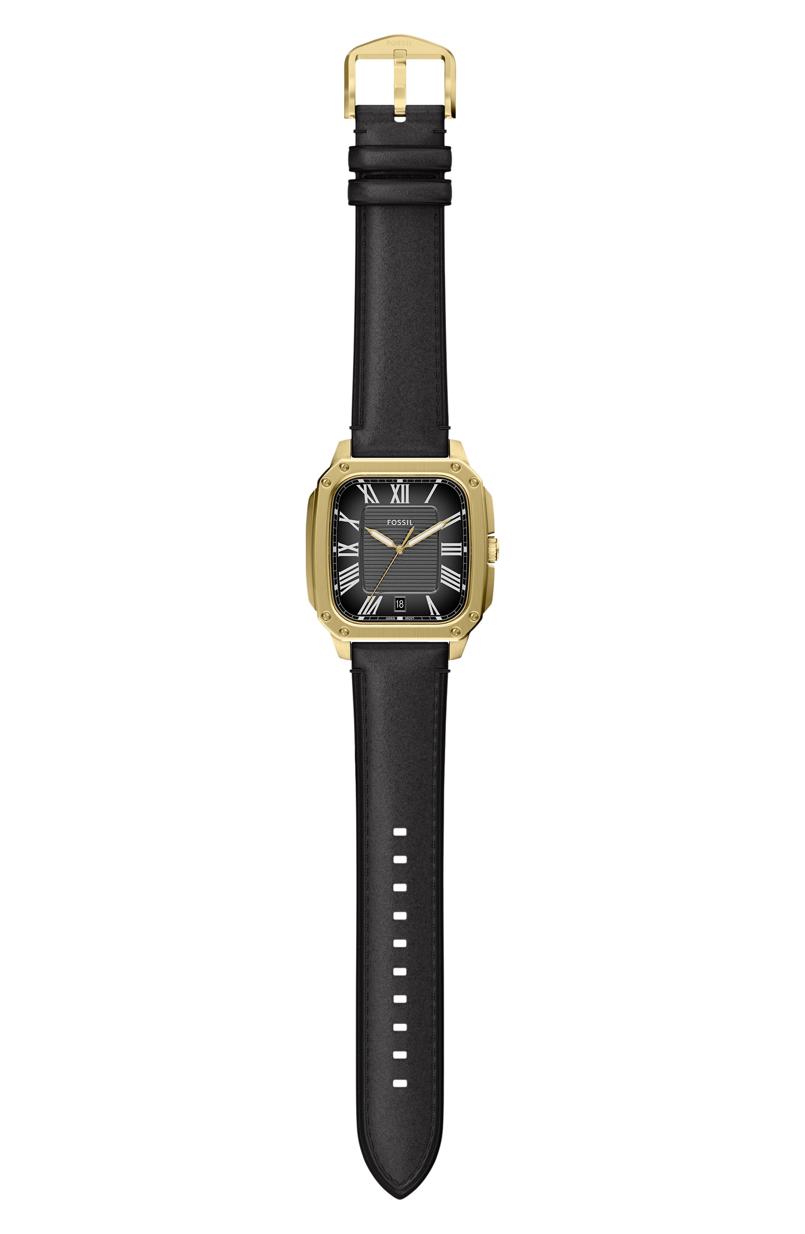 Fossil Crosby Leather Strap Watch, 42mm x 30mm (Men) | Nordstrom