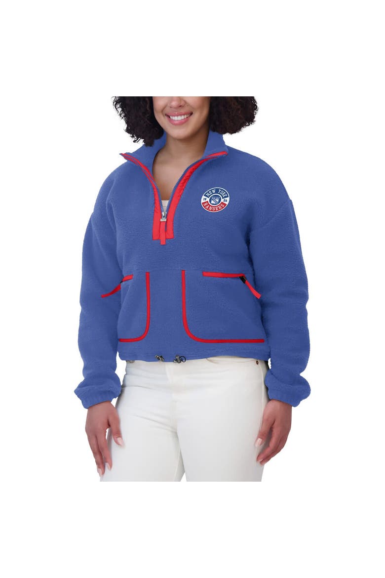 Women's WEAR by Erin Andrews  Blue New York Rangers Polar Fleece Half-Zip Jacket, Alternate, color, Blue