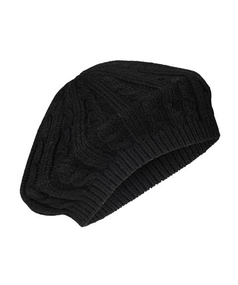 core cable knit beret