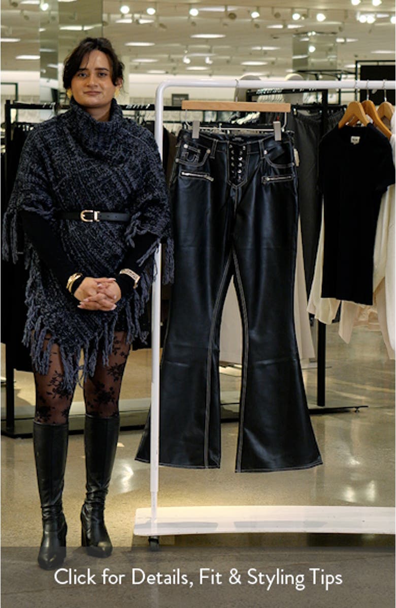 Charlie Lace-Up Faux Leather Flare Pants, sales video thumbnail