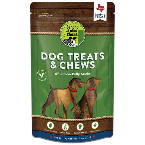 6 Inch Jumbo Bully Sticks for Dogs, 5 Count