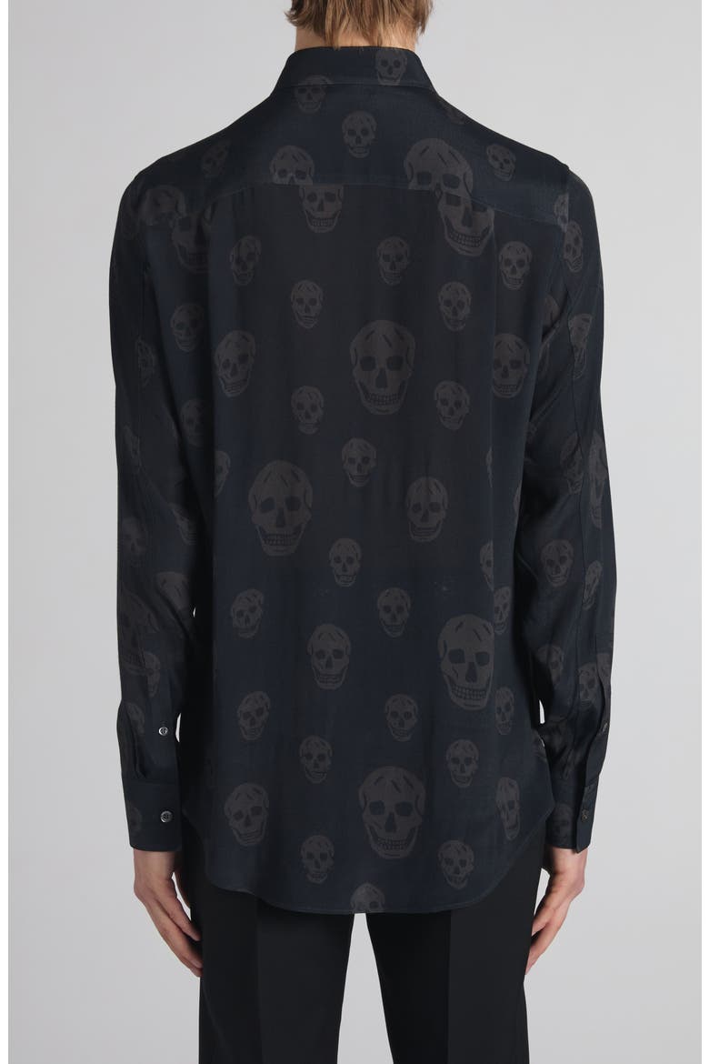 Skull Print Shop Button-Up Shirt, Alternate, color, BLACK - CHARCOAL