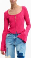 Desigual Tie Sleeve Rib Top