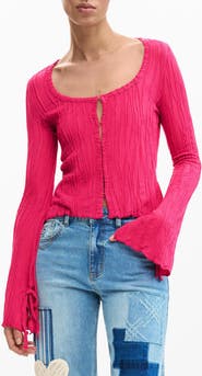 Desigual Tie Sleeve Rib Top