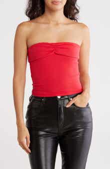 Madden Girl Foldover Ruched Crop Tube Top