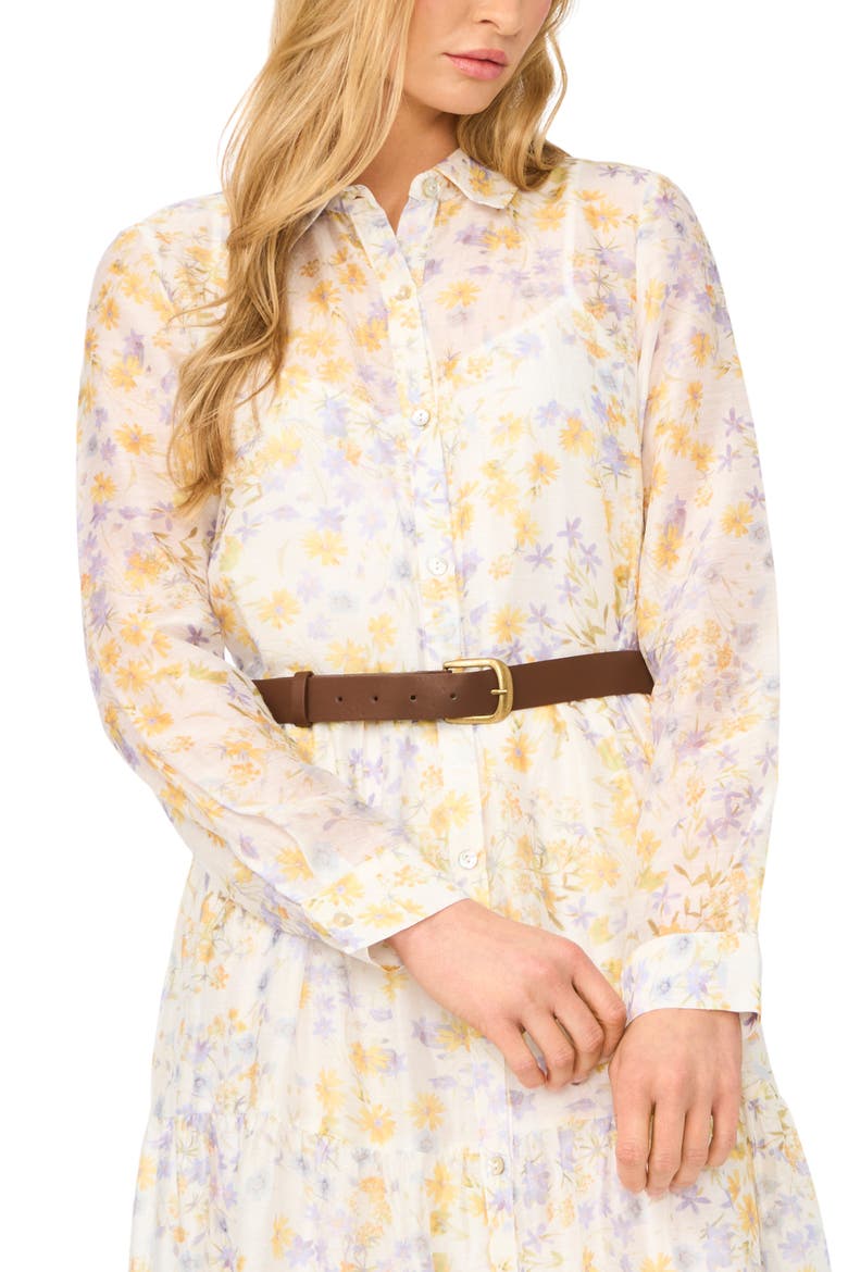 Long Sleeve Tiered Maxi Shirtdress, Alternate, color, EGRET