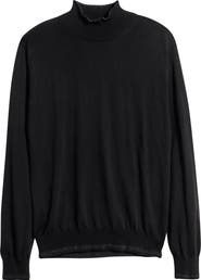 Canali Mock Neck Wool & Silk Blend Sweater
